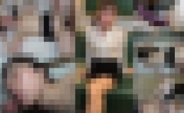 【素人・人妻】ミニスカ眼鏡でエロ女教師になりきる五十路熟女を2本の他人棒の顔射で汚す